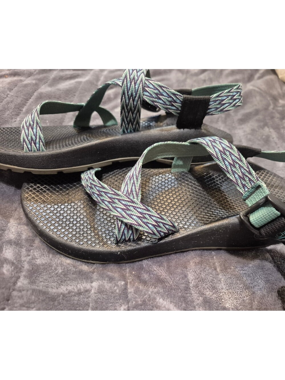 Chaco Women's Classic Hiking Sandals 9W Blue Teal - Picture 2 of 6